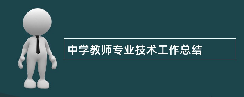 中学教师专业技术工作总结