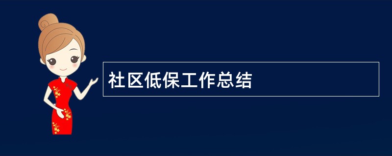 社区低保工作总结