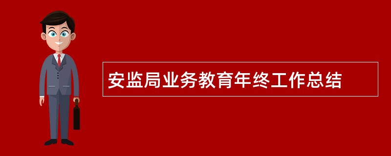 安监局业务教育年终工作总结