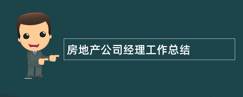 房地产公司经理工作总结