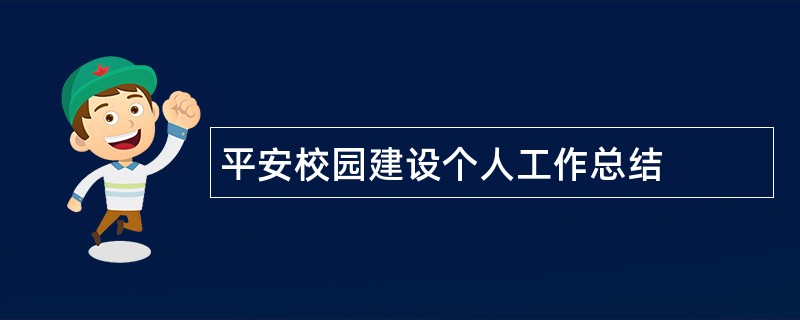 平安校园建设个人工作总结