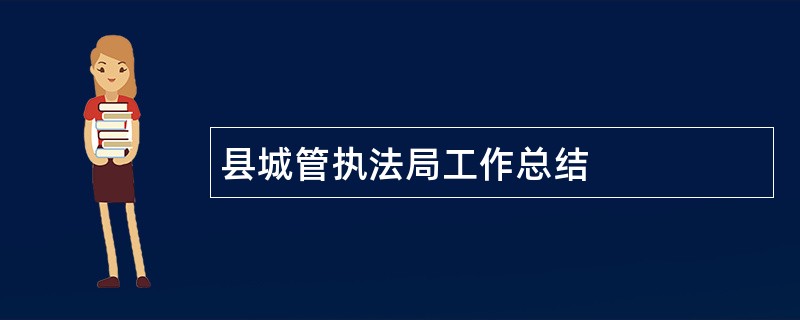 县城管执法局工作总结