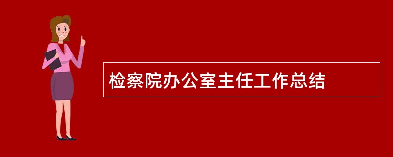 检察院办公室主任工作总结