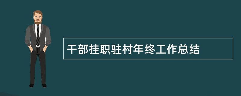 干部挂职驻村年终工作总结