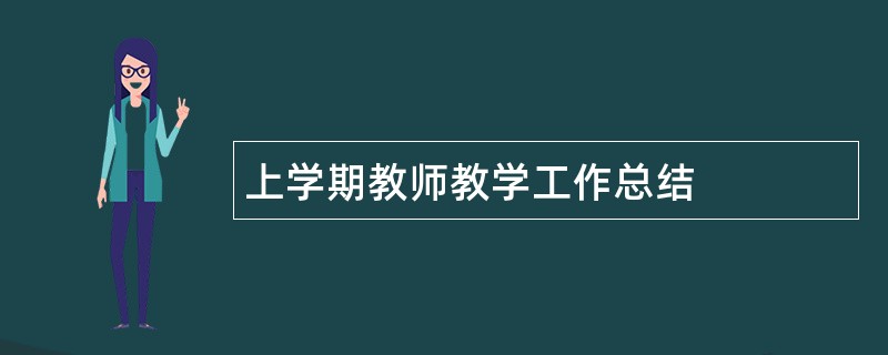 上学期教师教学工作总结