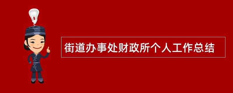 街道办事处财政所个人工作总结