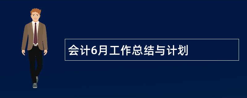 会计6月工作总结与计划