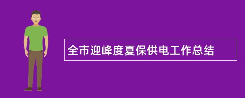 全市迎峰度夏保供电工作总结