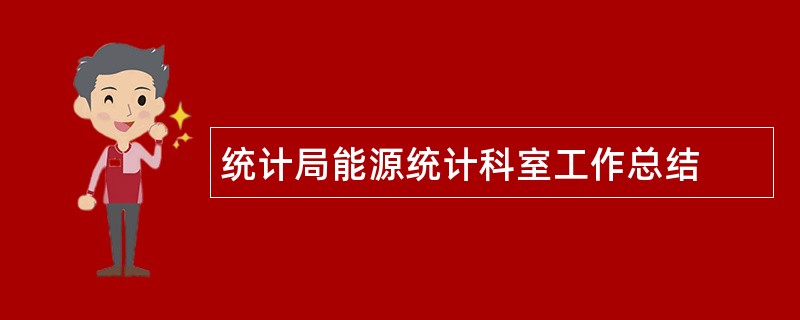 统计局能源统计科室工作总结