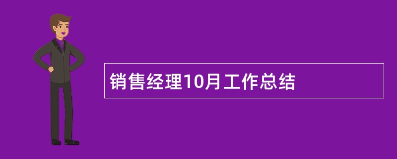 销售经理10月工作总结