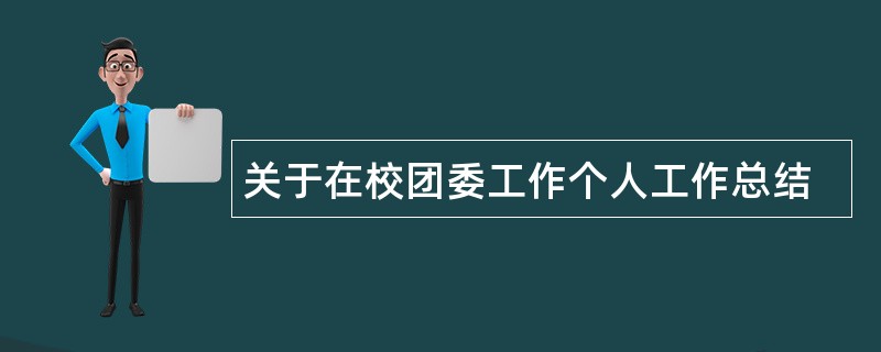 关于在校团委工作个人工作总结