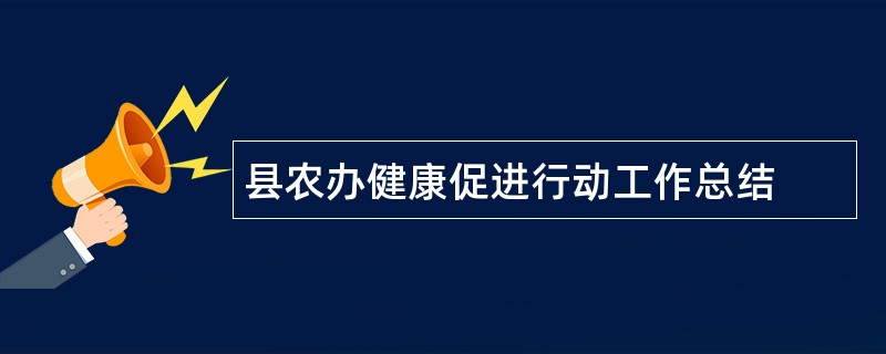 县农办健康促进行动工作总结