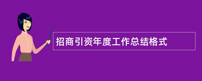 招商引资年度工作总结格式