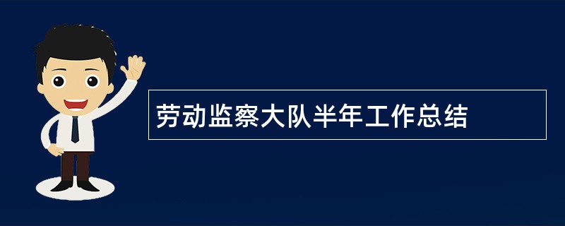 劳动监察大队半年工作总结