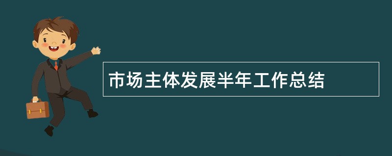 市场主体发展半年工作总结