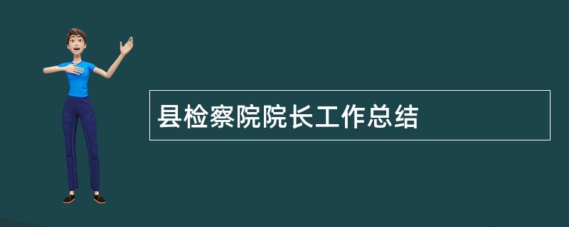 县检察院院长工作总结