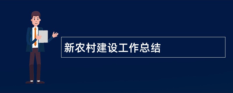 新农村建设工作总结