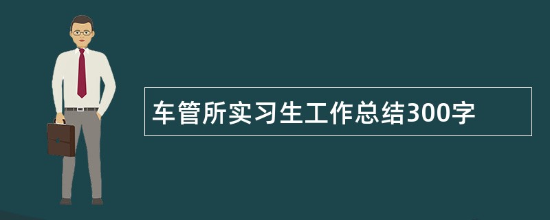 车管所实习生工作总结300字