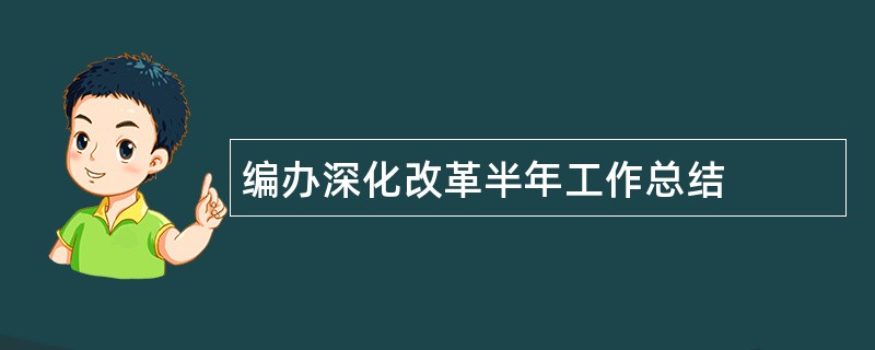 编办深化改革半年工作总结