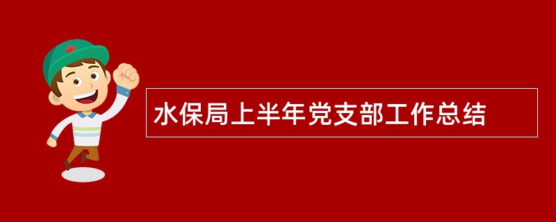 水保局上半年党支部工作总结