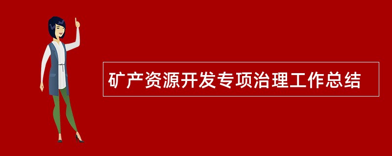 矿产资源开发专项治理工作总结