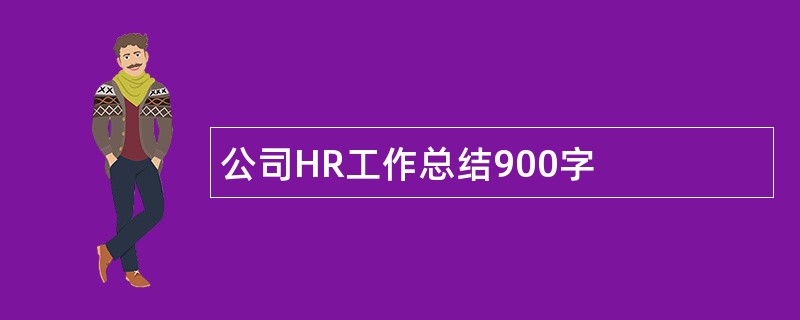 公司HR工作总结900字