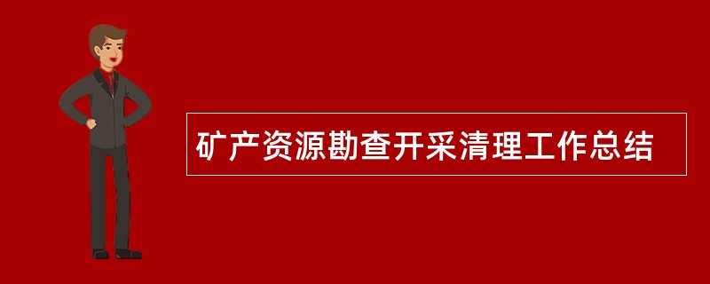 矿产资源勘查开采清理工作总结