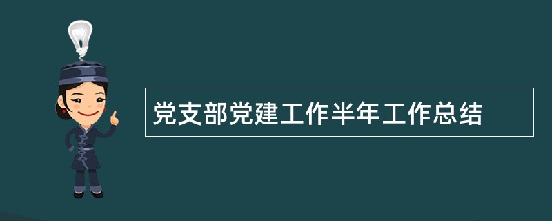 党支部党建工作半年工作总结