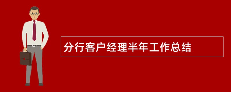 分行客户经理半年工作总结