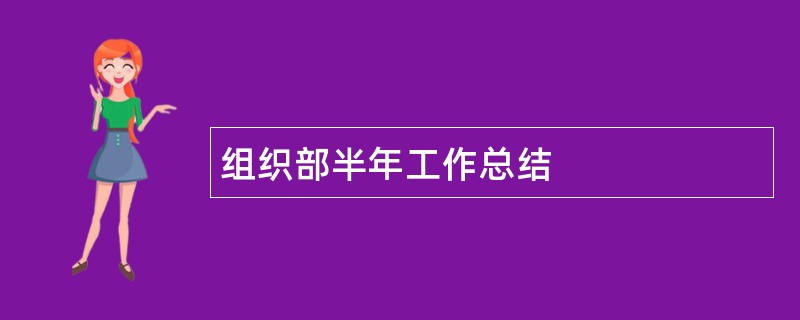 组织部半年工作总结