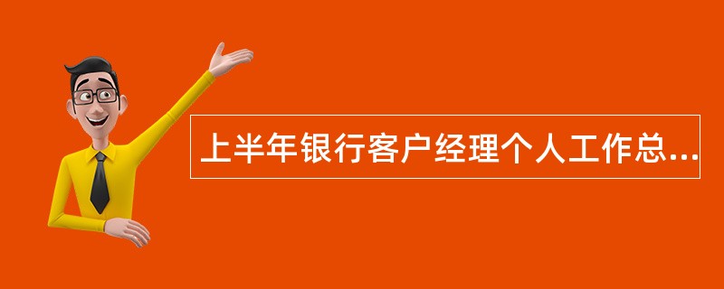 上半年银行客户经理个人工作总结