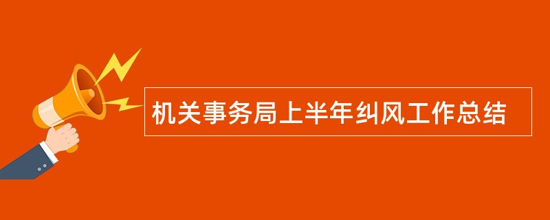 机关事务局上半年纠风工作总结