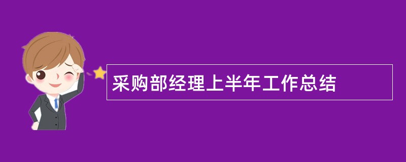 采购部经理上半年工作总结