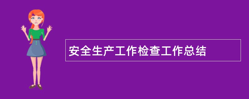 安全生产工作检查工作总结