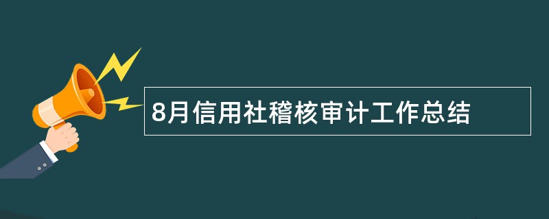 8月信用社稽核审计工作总结