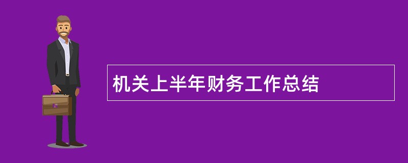 机关上半年财务工作总结