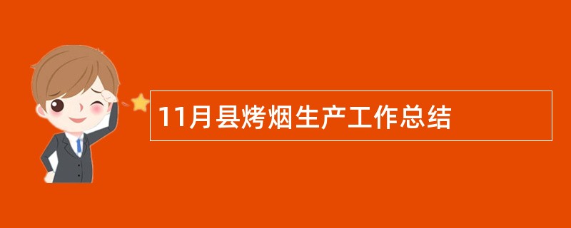 11月县烤烟生产工作总结