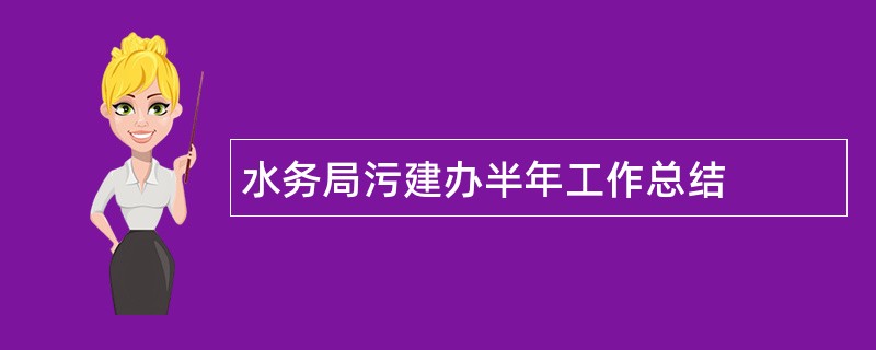 水务局污建办半年工作总结