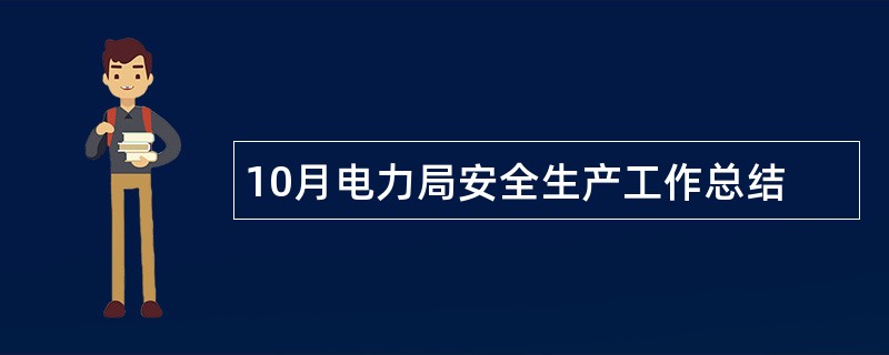 10月电力局安全生产工作总结