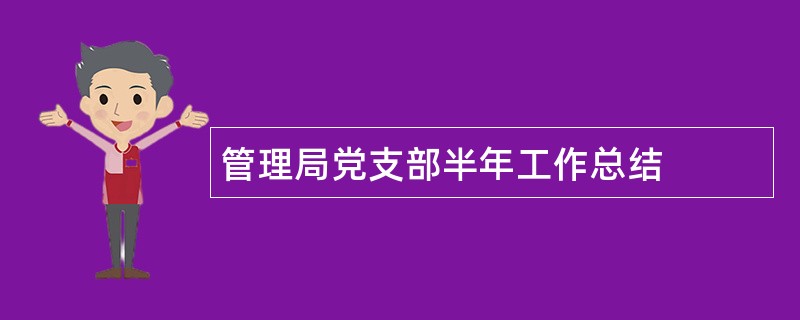 管理局党支部半年工作总结