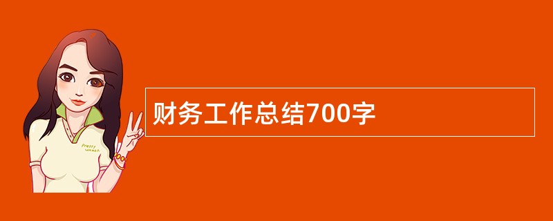 财务工作总结700字