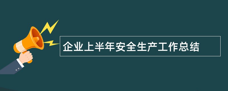 企业上半年安全生产工作总结