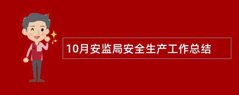 10月安监局安全生产工作总结