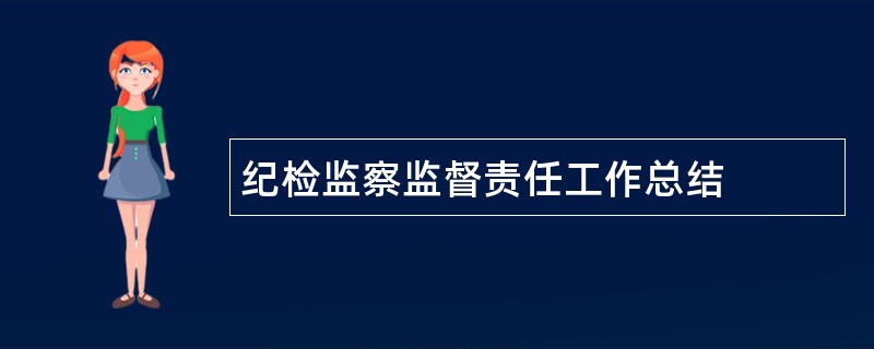 纪检监察监督责任工作总结