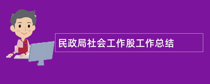 民政局社会工作股工作总结