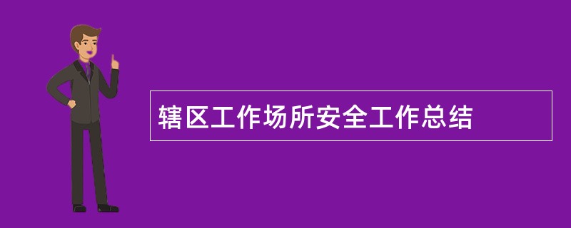 辖区工作场所安全工作总结