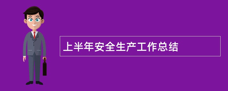 上半年安全生产工作总结