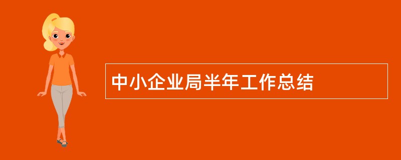 中小企业局半年工作总结