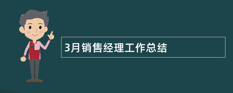 3月销售经理工作总结