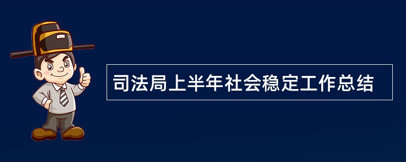 司法局上半年社会稳定工作总结